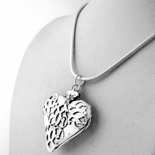 Classical Decorative Heart in White Bronze