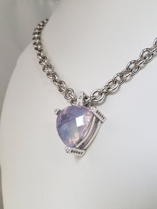 Trillion Amethyst Opal with VS diamond rounds