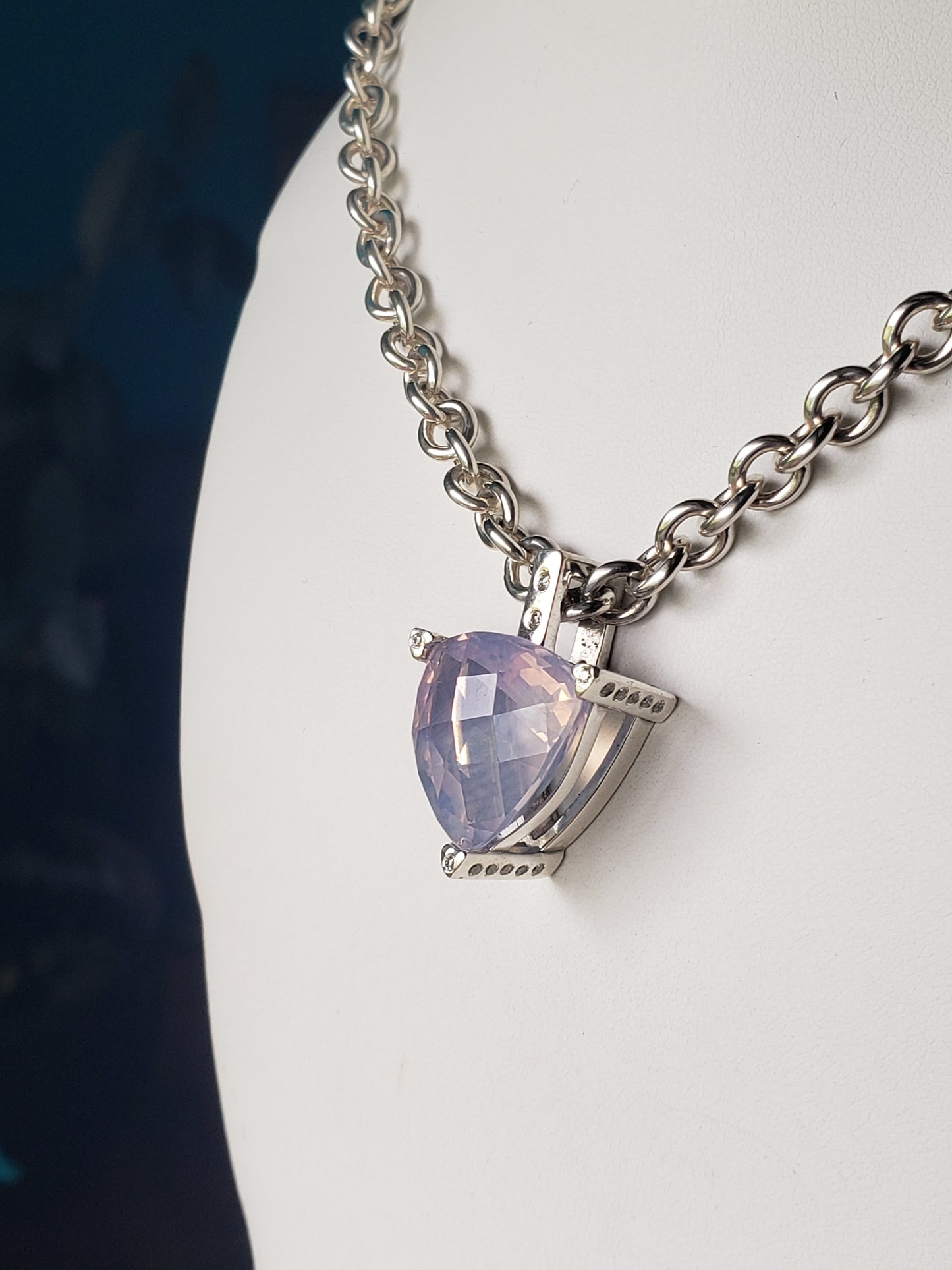 Trillion Amethyst Opal with VS diamond rounds