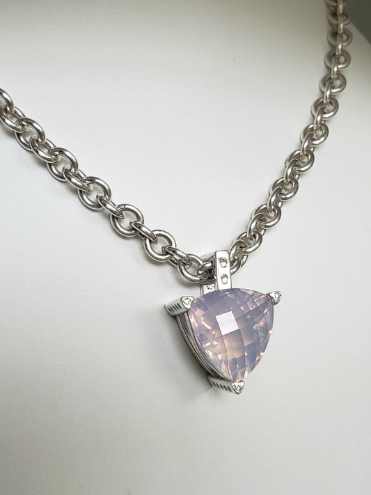 Trillion Amethyst Opal with VS diamond rounds