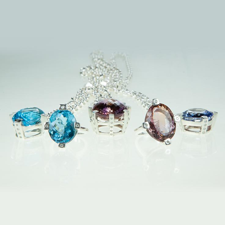 Treasures Blue Tanzanite 4 prong Royal Pendant