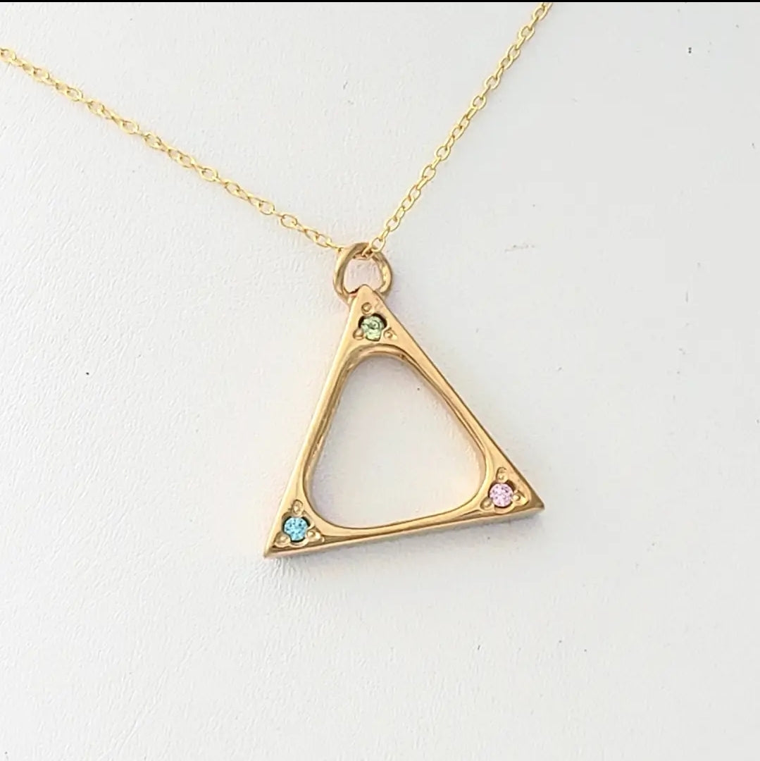 Triangle 3 Stone pendant